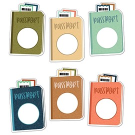 Carson Dellosa Let's Explore 36 Piece Adventure Awaits Passports Bulletin Board Cutouts, Travel Bulletin Board Decorations, Let's Explore Travel Classroom Décor