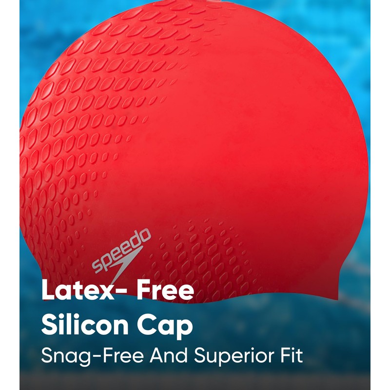 Speedo Unisex Bubble Active+ Swimming Cap | Textured Design, Fed