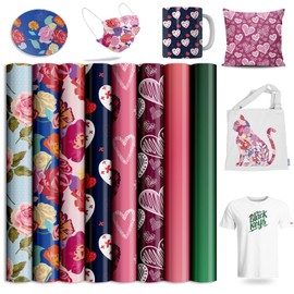 Lucky Goddness Rose Transfer Paper,Gradient Sublimation Paper for Blank T-Shirts Cup Coasters Mug,8/Pcs,12"x12"