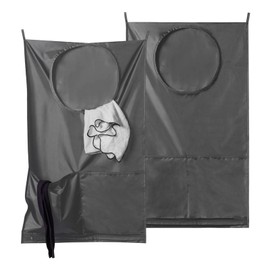 OYOUNGNI Saves Space Door-Hanging Laundry Bag,Door Hanging Laundry Hamper with 2 Different Types of Hooks, Polyester Fabric Hanging Laundry Basket for Clothes Size 22"X37" -2 Pack Gray