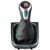 Do!LED Gear Knob Gear Stick Boot 5 Gears Silver Red