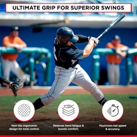 Grip-N-Rip II Softball Bat Taper Non-Slip Ergonomic Grip for Secure Hold Durable & Long-Lasting Easy Installation Fits Most Softball Bats Ideal for Enhanced Comfort & Performance (Black/Pink)