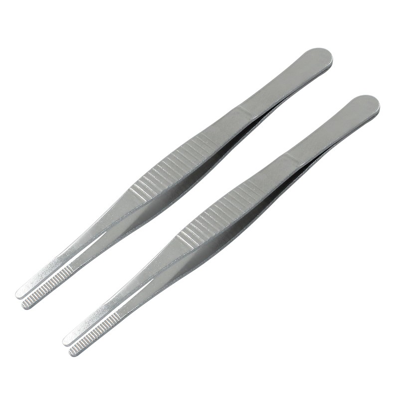 Cionyce 2 Pcs 5 Inch Stainless Steel Forceps, Straight Metal