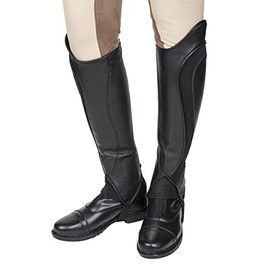 TuffRider Ladies Derby Leather Half Chaps XL Black