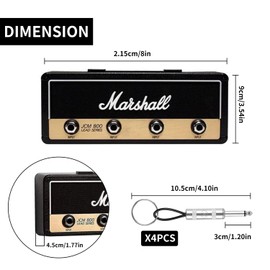 Marshall Key Holder for Wall - JCM800 Guitar Amp Key Hooks, 4 Key Hooks Wall Mounted - Unique Housewarming Gift for Music Lovers