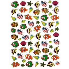Fish Aquarium Ornamental Fish Sticker 60 135 mm x 100 mm, 1 Sheet Sticker Craft Party Metallic Look