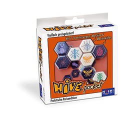 Smart Zone Games Hive Pocket - Juego de Mesa estratégico portátil para 2 Jugadores, Incluye expansiones de Catarina y Mosquitos, versión compacta de Viaje del galardonado Juego de Colmena