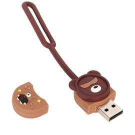 Cartoon USB Flash Drive Brown Bear Standard USB2.0 Plug and Play High Speed Memory Thumb Stick for Backup Travel Office 64GB