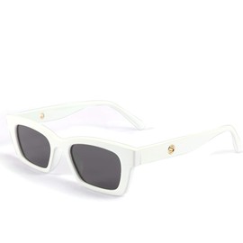 FEISEDY Retro Rectangular Polarized Sunglasses 90's Vintage Frame UV400 Protection for Women Men B2677