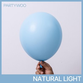 PartyWoo Light Blue Balloons 120 pcs Different Sizes of 18 12 10 5 Inch Baby Pastel Sky Aqua Blue Balloon Arch Kit Garland for Graduation Baby Shower Gender Reveal Birthday Party Decorations Blue-Y4