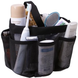 INTSUPERMAI Mesh Shower Caddy Portable Black Color with 8 Pockets Quick Dry Hanging Shower Caddy Dorm Basket for Bathroom Camping Swimming Gym Travel Hanging Toiletry Organizer Mesh Beach Pool Bag
