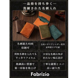 Fabrizio Business Card Holder, Men's, Women's, Business Card Case, Luxury Italian Leather, Thin, Stylish, Large Capacity, Business Card Holder, Genuine Leather, Petrolio