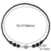 COOLSTEELANDBEYOND Black Beads Statement Necklace Crystal Chain Choker Collar Clasp