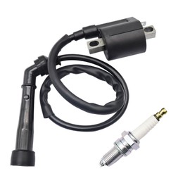 FZJDSD 3YF823700000 1PC Ignition Coil &Spark Plug Compatible with Yamaha Raptor 660R YFM660R Grizzly 660 Rhino 660 YFM660FA 2001-2008 Replace 5FU823100000 3KJ823101000 3YF-82370-00-00 5FU-82310-00-00