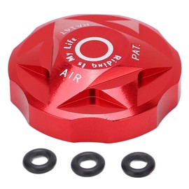 SUNGOOYUE Bicycle Valve Cover, Aluminium Alloy MTB Front Fork Caps Protector Replacement Part Accessory (Red)