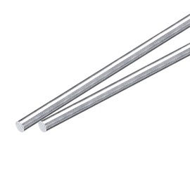 sourcing map 2Pcs 1/4"(6mm) Dia Round Aluminum Rod, 14"(356mm) Long 6061 Aluminum Round Rod Solid Lathe Bar Stock for Industry Construction DIY Crafts