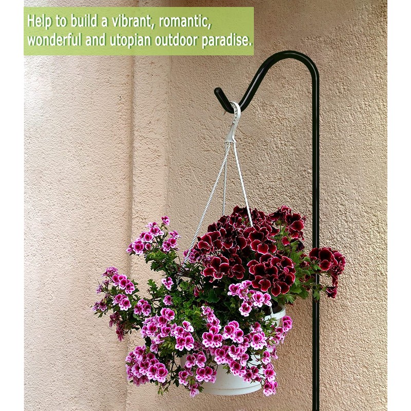 Garbuildman 92 Inch Tall Shepherd Hooks with 5-Forked Base, Adjustable