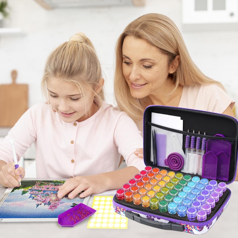 ZORETCO Diamond Painting Storage Case,60 Slots Diamond Art Kits with