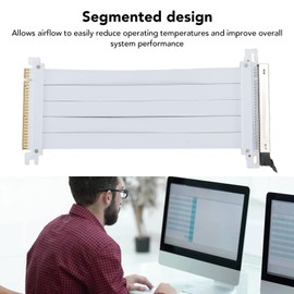 XUMIUZIY PCIE 5.0 Riser Cable, GPU Riser Cable PCIE 5.0 X16 Graphics Card Extension Cable, 128Gbps High Speed Flexible Extender Card Extension Port Compatible with 4.0, 3.0, 2.0, and 1.0