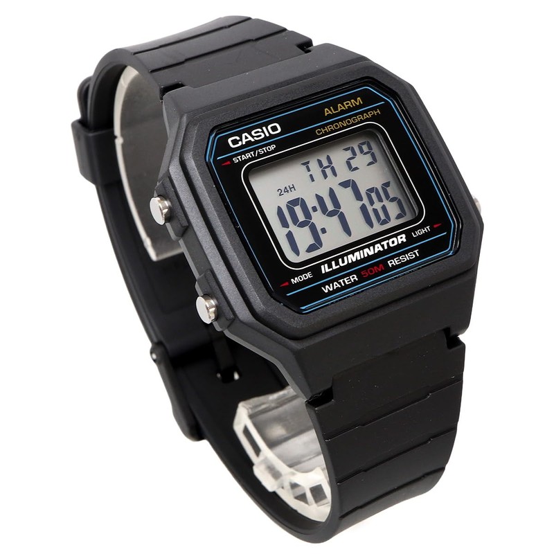 Casio W-217 Series Standard Digital Men's Watch, Black W-217H-1AV
