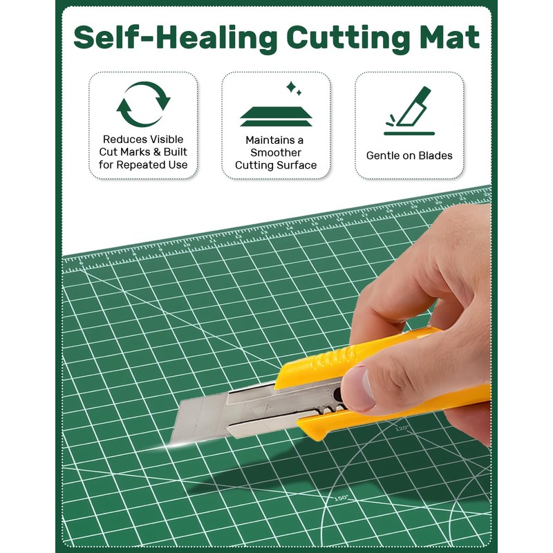 Tujurich Self Healing Cutting Mat, 23" x 35", Large Double-Sided