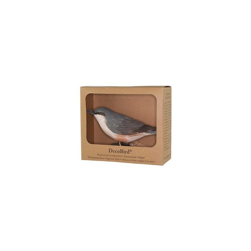 WILDLIFEGARDEN Wildlife Garden WG410 DecoBird Nuthatch, Hand-Carved Decorative Wooden Bird,