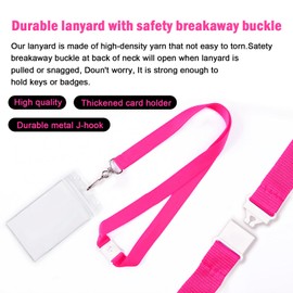 12 Pack Safety Breakaway Pink and Purple Lanyards for ID Badges, Cruise Lanyard for Ship Cards, Neck Strap with Safety Buckle for ID Badge for Teacher,Girls & Women(12 Pack, Pink & Purple)