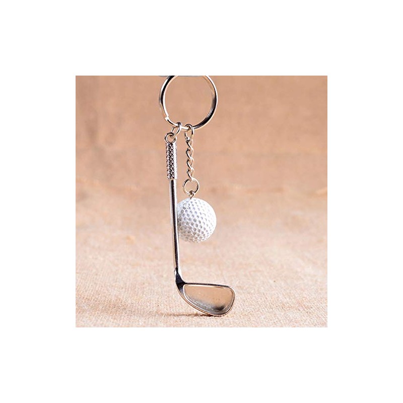 IKAAR Pack of 2 Keyrings Golf Ball Pendant Metal Gift