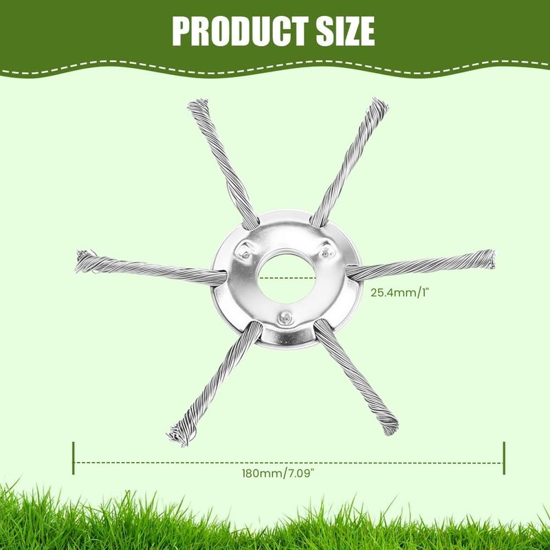 Petrol Strimmer Head,Steel Wire Grass Trimmer,Indestructible Brush Cutter Attachment with