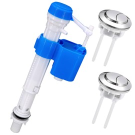 Toilet Fill Valve,1/2" Toilet Cistern Flush Parts,2 Toilets Flush Button Replacement,Cistern Flushs Replacement,Adjustable Fill Valve for Cisterns,Telescopic Height 7"-11"& Water Saving Filter