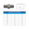 AF Hydro Stainless Steel SS316 Hex Nipple Pipe Fitting, 2