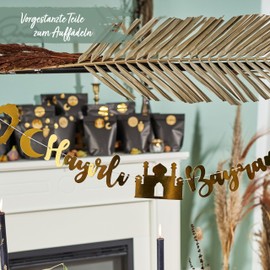 Papierdrachen Hayirli Bayramlar Garland as Decoration for Ramadan 10 m – Ramadan Wishes in Turkish – Decoration for Crafts for Children and Adults – Sugar Festival – Set 4