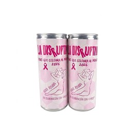 La Disruptiva "Vino que celebra al mundo 2026" Vino Rosado en Lata Garnacha Tinta, Contiene Sulfitos. Orgánico y Vegano, Certificación Ecológica, 250 ml, 12.50% Alc. Vol., Pack de 2