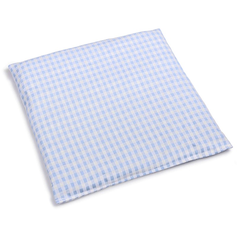 Grain Pillow 24 x 24 cm Organic Fabric Light Blue/White,