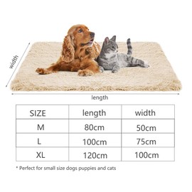 CHMMY Fluffy Dog Blanket, Soft Cat Blanket, Fleece Blanket, Washable Deck for Pets, Dogs, Cats, Puppies, Soft Warm Mat for Pets, Dogs, Cats, Puppies,Beige L 80x100cm