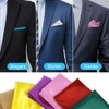 URAQT Pocket Square Plain Men's Pocket Square Holder Pre-Folded Fabric