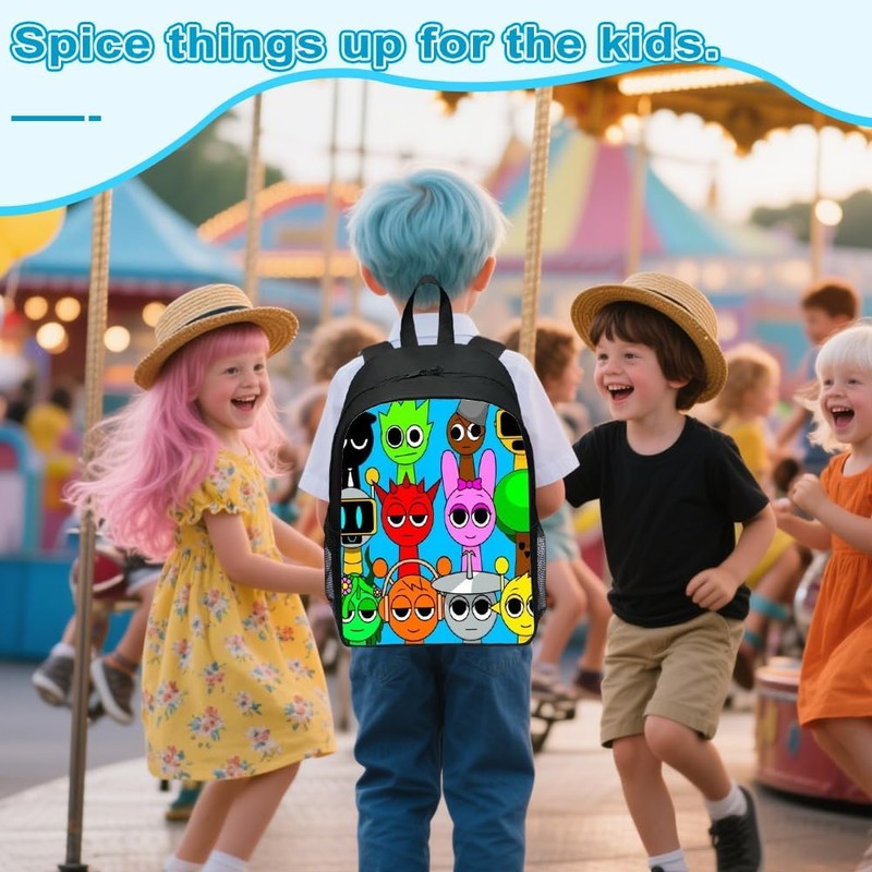 ZPSOSPZ Rhythm Box Cartoon Schoolbag, Rhythm Box Game Themed Backpack,