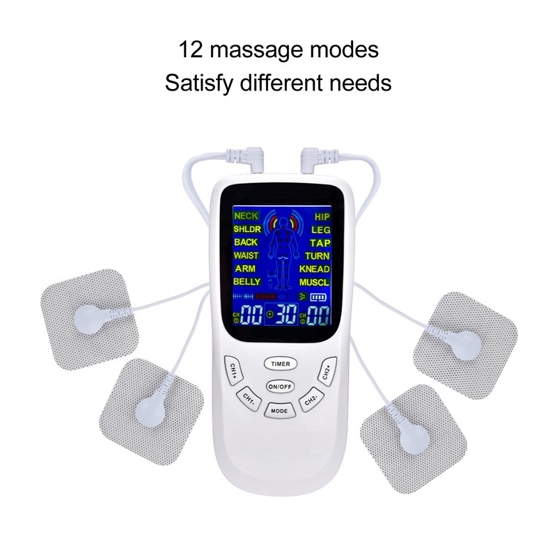 Rechargeable TENS Machine Neck Massaging 12 Modes Micro Current Digital