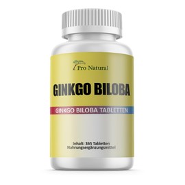 Ginkgo Biloba 6000 mg - 365 Tabletten – Premium Extrakt: Mit Flavonglykoside + Ginkgolid-Terpenlactone & frei Ginkgolsäure Hochdosiert Vegan