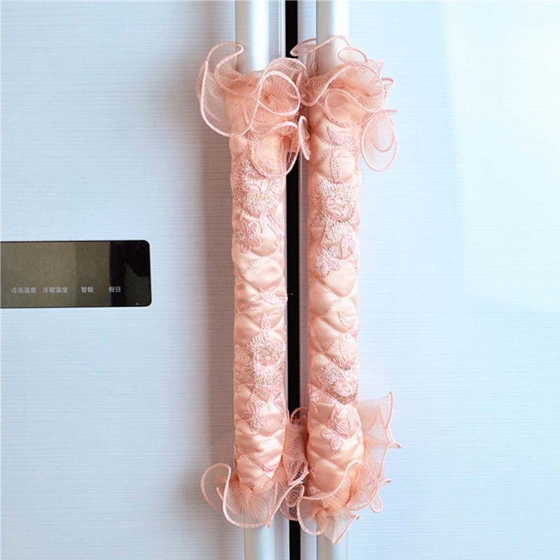 Luxury Lace Embroidery Refrigerator Fridge Door Handle Cover Handles Protector,