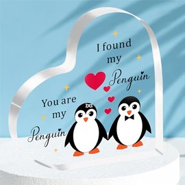 HULALA Penguin Gift Valentines Day Gifts For Him Her Couple Lover Penguin Plaque Gifts For Wife Girlfriend Boyfriend Husband Birthday Anniversary Christmas Wedding