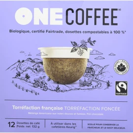 OneCoffee Organic French Roast 12 Count Single Serve Coffee 100% Compostable K Cup for Keurig Machines - Dark Roast