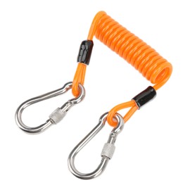 KEEP DIVING Diving Spring Rope Quick Release Diving Anti Lost Rope with Stainless Steel BucklesOrange