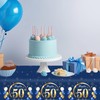 GROVBLE Pack of 2 Tablecloths for 50th Birthday, Blue Gold