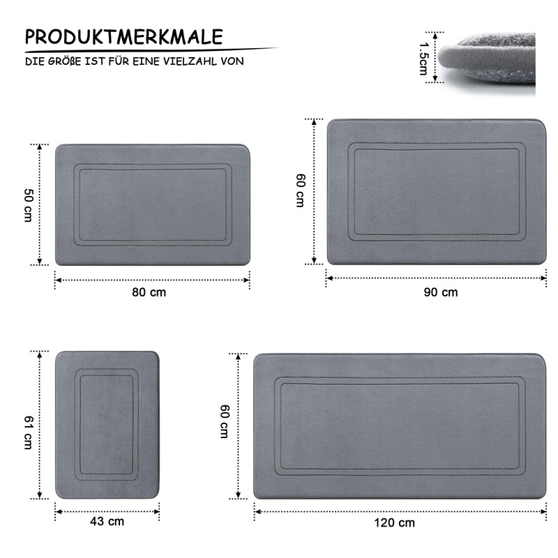 chakme Non-Slip Bath Mat, Bathroom Rug, Soft Bath Mat, Absorbent