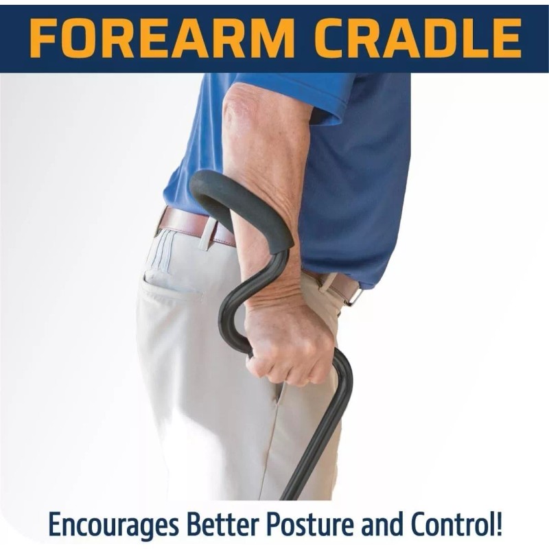 StrongArm Comfort Walking Cane w/ Self Standing Base Lightweight +