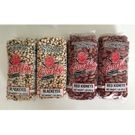Camellia Brand - Dried Black Eyed Peas and Dried Red Kidney Beans Bundle - 2 One Pound Bags of Black Eyed Peas and 2 One Pound Bags of Red Kidney Beans