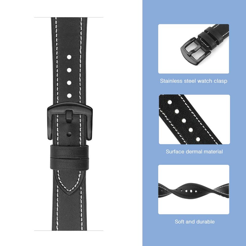 C2D JOY Leather & Silicone Mixed Strap Compatible with vivosmart