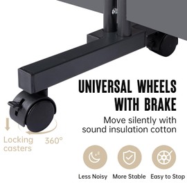 Room Divider Large 1 Panel Privacy Screen,Portable Room Partition on Wheels
