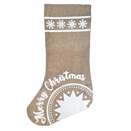 Robelli X-Large Jumbo Hessian Merry Christmas Sack Stocking (90cm)